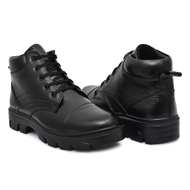 LEATHER MENS CASUAL BLACK BOOT