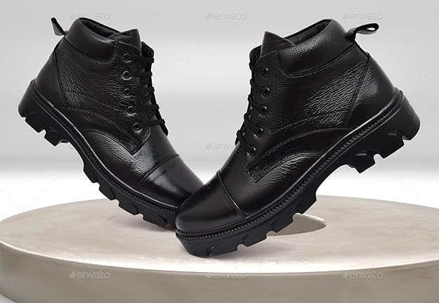 LEATHER MENS CASUAL BLACK BOOT