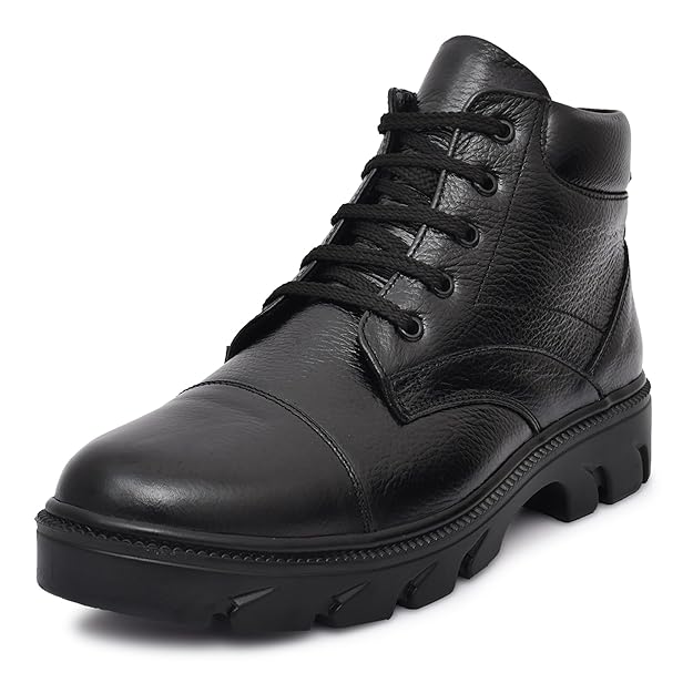 LEATHER MENS CASUAL BLACK BOOT