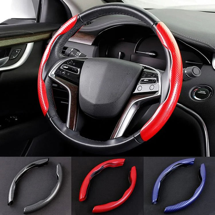 New Carbon Fiber ABS Texture Steering Wheel Grip Cover for Cars